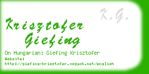 krisztofer giefing business card